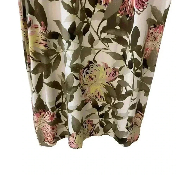 J. Jill White Green Pink Floral Dress Medium Petite Wearever Collection Stretch - Picture 5 of 10